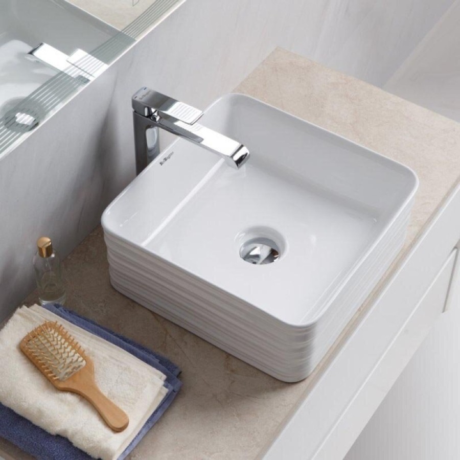 Раковина BelBagno BB1407, 38 см, накладная, белая