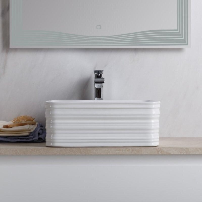 Раковина BelBagno BB1407, 38 см, накладная, белая