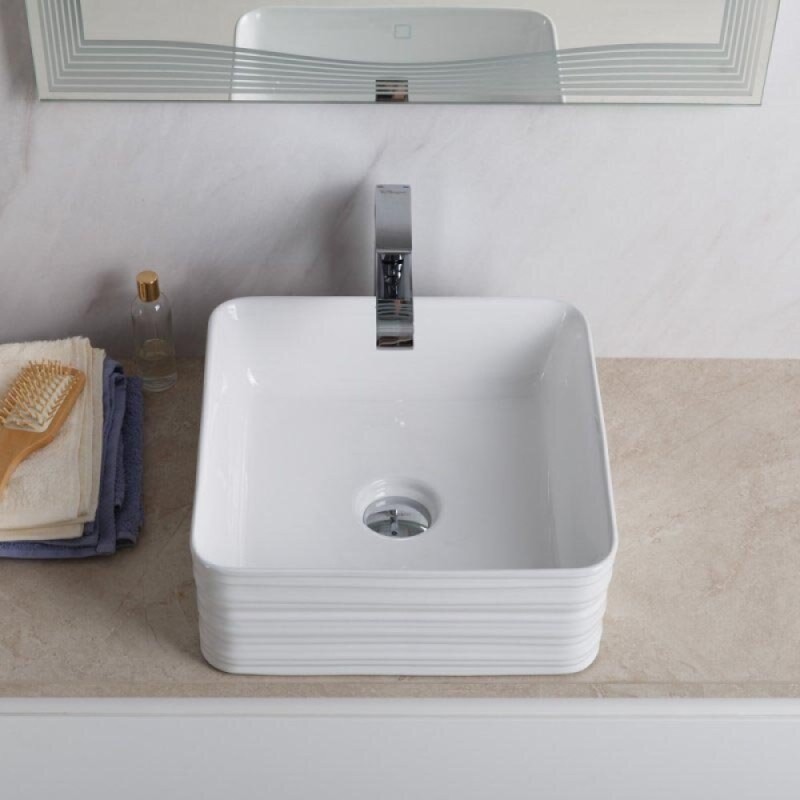 Раковина BelBagno BB1407, 38 см, накладная, белая