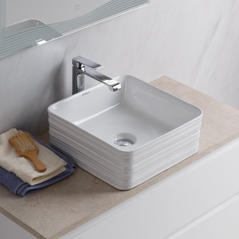 Раковина BelBagno BB1407, 38 см, накладная, белая