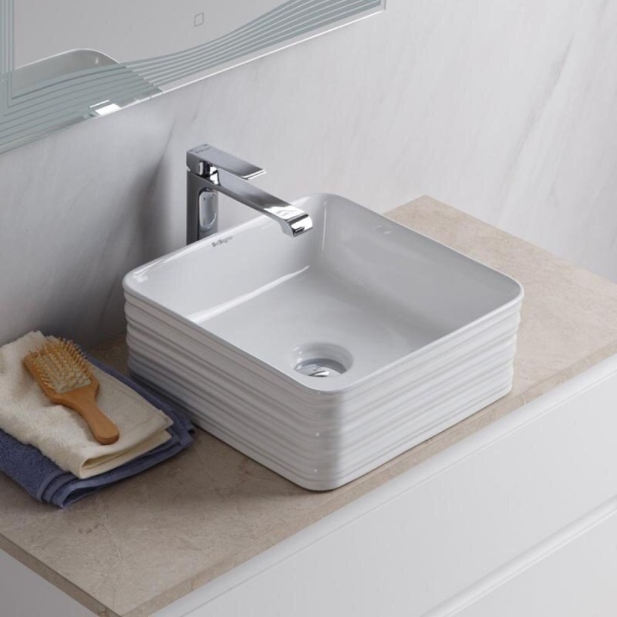 Раковина BelBagno BB1407, 38 см, накладная, белая