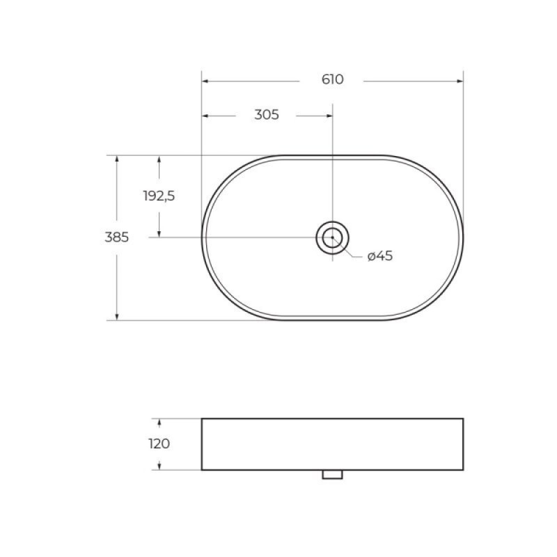 Раковина BelBagno накладная, 61 x 38.5 x 12 см, белый, BB1479