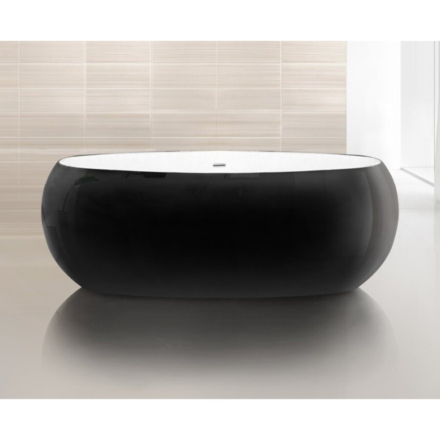 Ванна акриловая BelBagno BB18-NERO-BIA, 180 х 90 см, внешняя поверхность черная, BB18-NERO/BIA