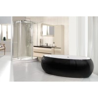 Ванна акриловая BelBagno BB18-NERO-BIA, 180 х 90 см, внешняя поверхность черная, BB18-NERO/BIA