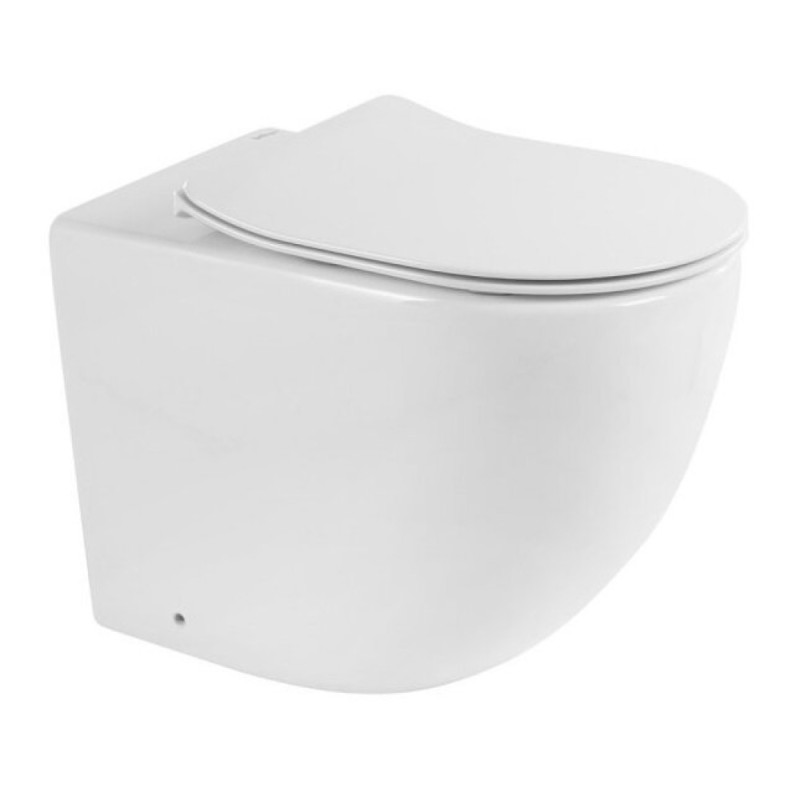 Приставной безободковый унитаз (чаша) BelBagno Sfera-R BB2141CBR, белый, P-trap