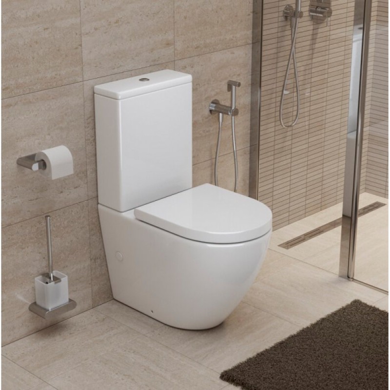 Напольный унитаз-компакт BelBagno Sfera-Tor белый, BB2141CP-TOR/BB2141T