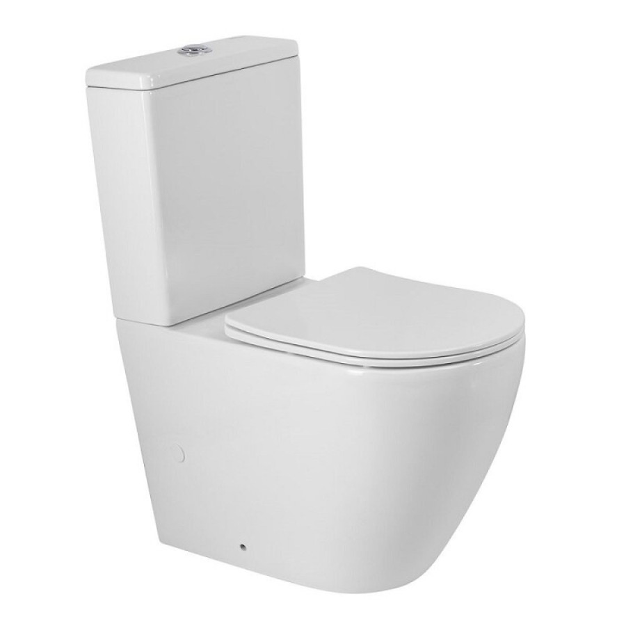 Напольный унитаз BelBagno Sfera-R, BB2141CPR/SC/BB2141T, безободковый, с бачком, сиденье микролифт, белый