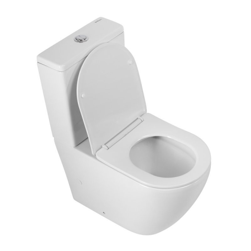 Напольный унитаз BelBagno Sfera-R, BB2141CPR/SC/BB2141T, безободковый, с бачком, сиденье микролифт, белый