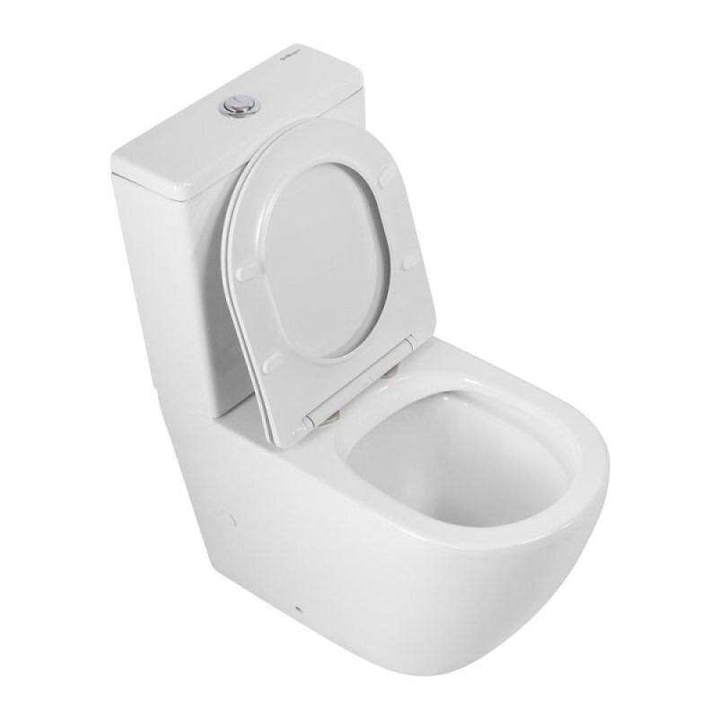 Напольный унитаз BelBagno Sfera-R, BB2141CPR/SC/BB2141T, безободковый, с бачком, сиденье микролифт, белый