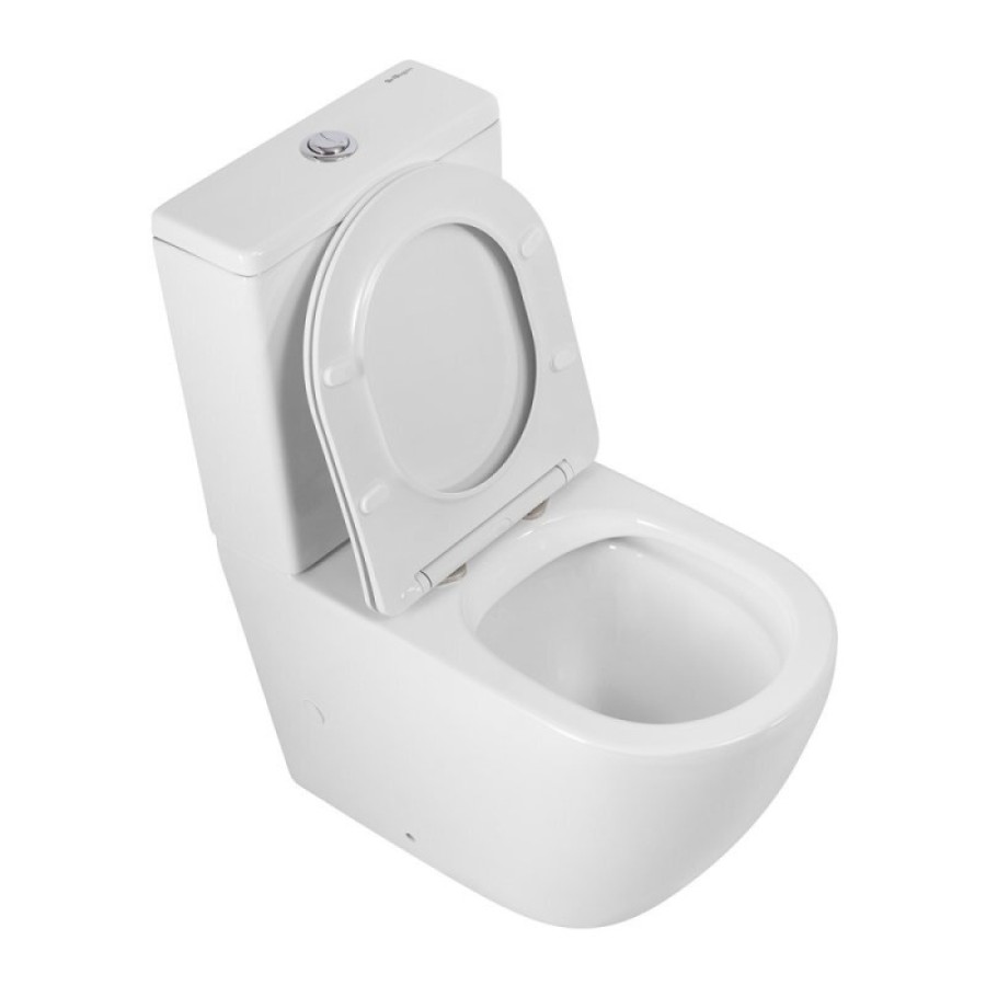 Напольный унитаз BelBagno Sfera-R, BB2141CPR/SC/BB2141T, безободковый, с бачком, сиденье микролифт, белый