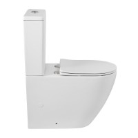 Напольный унитаз BelBagno Sfera-R, BB2141CPR/SC/BB2141T, безободковый, с бачком, сиденье микролифт, белый