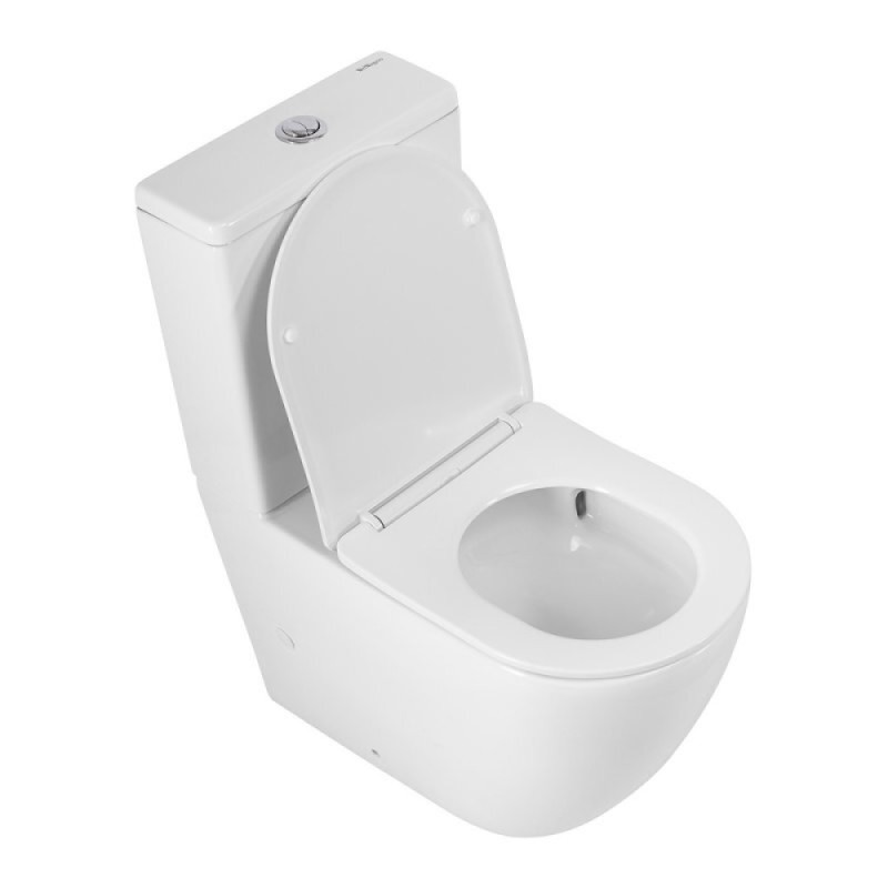 Напольный унитаз BelBagno Sfera-R, BB2141T/BB2141CP-TOR/SC, безободковый, с бачком, сиденье микролифт, белый