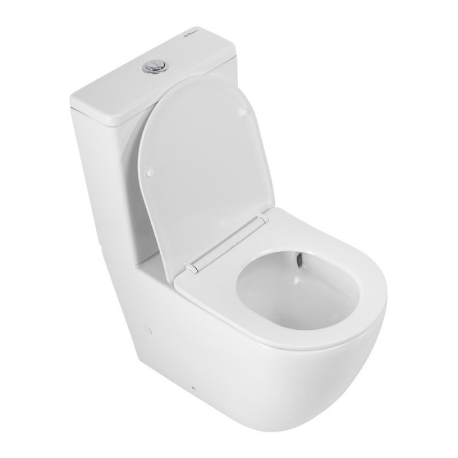 Напольный унитаз BelBagno Sfera-R, BB2141T/BB2141CP-TOR/SC, безободковый, с бачком, сиденье микролифт, белый