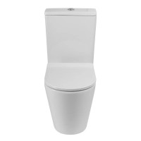 Напольный безободковый унитаз-компакт BelBagno Flay-TOR, BB2149CP-TOR/BB2149T/BB870SC, смыв торнадо, с бачком, крышка микролифт, белый