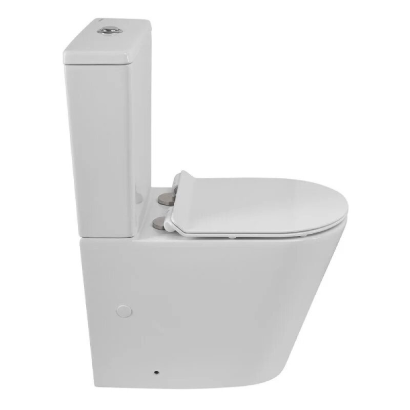 Напольный безободковый унитаз-компакт BelBagno Flay-TOR, BB2149CP-TOR/BB2149T/BB870SC, смыв торнадо, с бачком, крышка микролифт, белый