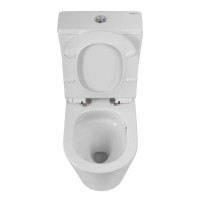 Напольный безободковый унитаз-компакт BelBagno Flay-TOR, BB2149CP-TOR/BB2149T/BB870SC, смыв торнадо, с бачком, крышка микролифт, белый