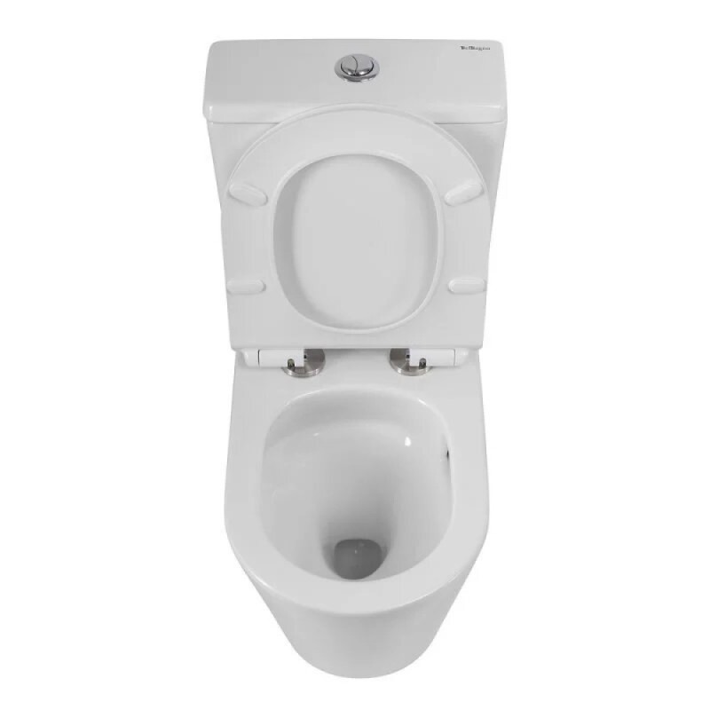 Напольный безободковый унитаз-компакт BelBagno Flay-TOR, BB2149CP-TOR/BB2149T/BB870SC, смыв торнадо, с бачком, крышка микролифт, белый
