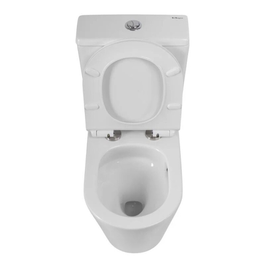 Напольный безободковый унитаз-компакт BelBagno Flay-TOR, BB2149CP-TOR/BB2149T/BB870SC, смыв торнадо, с бачком, крышка микролифт, белый