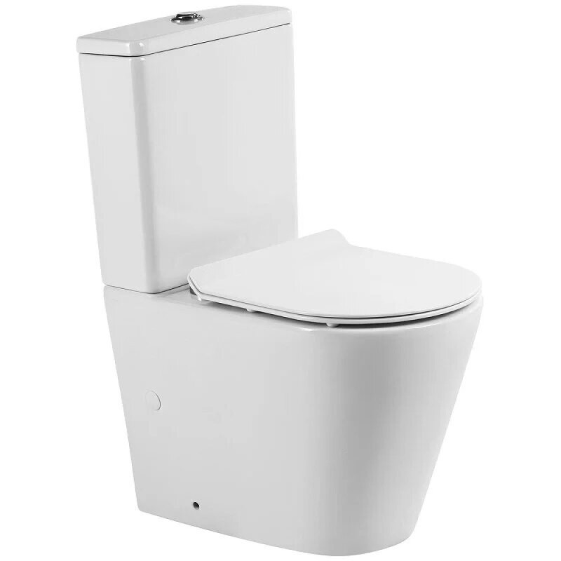 Напольный безободковый унитаз-компакт BelBagno Flay-TOR, BB2149CP-TOR/BB2149T/BB870SC, смыв торнадо, с бачком, крышка микролифт, белый