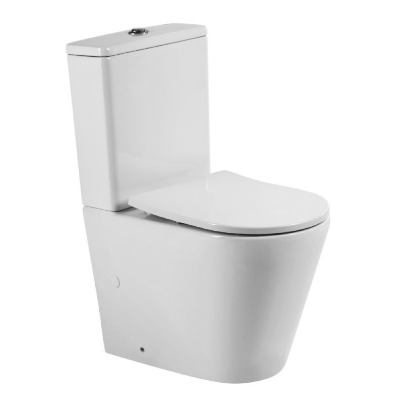 Напольный безободковый унитаз-компакт BelBagno Flay-TOR, смыв торнадо, крышка микролифт, белый, BB2149CP-TOR/SC/BB2149T