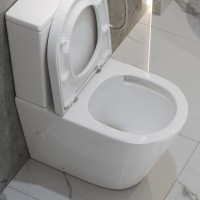 Напольный безободковый унитаз-компакт BelBagno Flay-TOR, смыв торнадо, крышка микролифт, белый, BB2149CP-TOR/SC/BB2149T