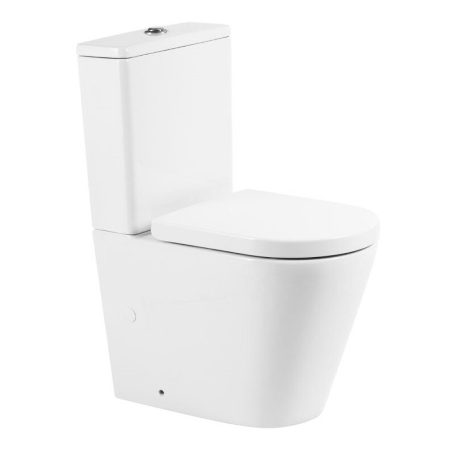 Напольный безободковый унитаз BelBagno Flay BB2149CPR/BB2149T-R, белый, P-trap