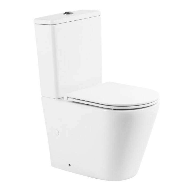 Напольный безободковый унитаз BelBagno Flay BB2149CPR/BB2149T-R, белый, P-trap