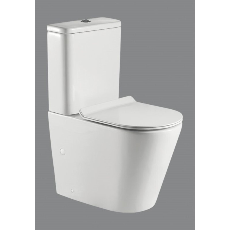 Напольный безободковый унитаз BelBagno Flay BB2149CPR/BB2149T-R, белый, P-trap