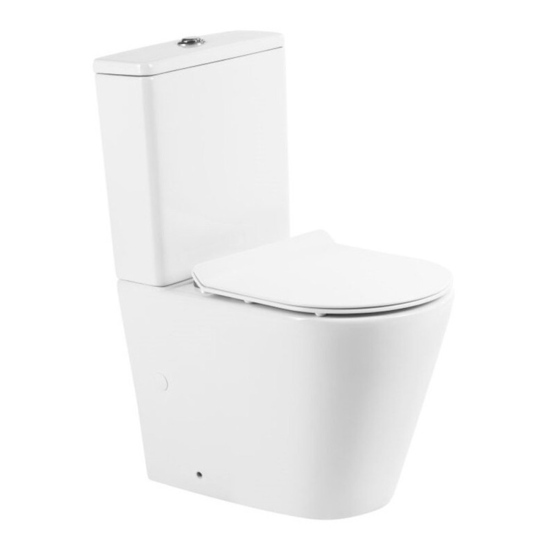 Напольный безободковый унитаз BelBagno Flay BB2149CPR/BB2149T-R, белый, P-trap
