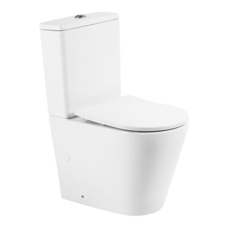 Напольный безободковый унитаз BelBagno Flay BB2149CPR/BB2149T-R, белый, P-trap