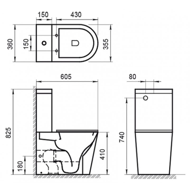 Напольный безободковый унитаз BelBagno Flay BB2149CPR/BB2149T-R, белый, P-trap