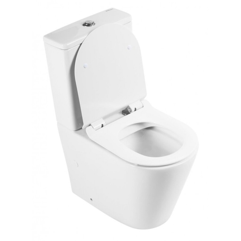 Напольный безободковый унитаз BelBagno Flay BB2149CPR/BB2149T-R, белый, P-trap