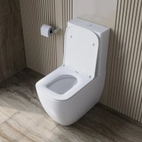 Унитаз-компакт напольный BelBagno Luce-TOR BB2197CP-TOR/SC/BB2197T, безободковый, смыв торнадо, сиденье микролифт, цвет белый