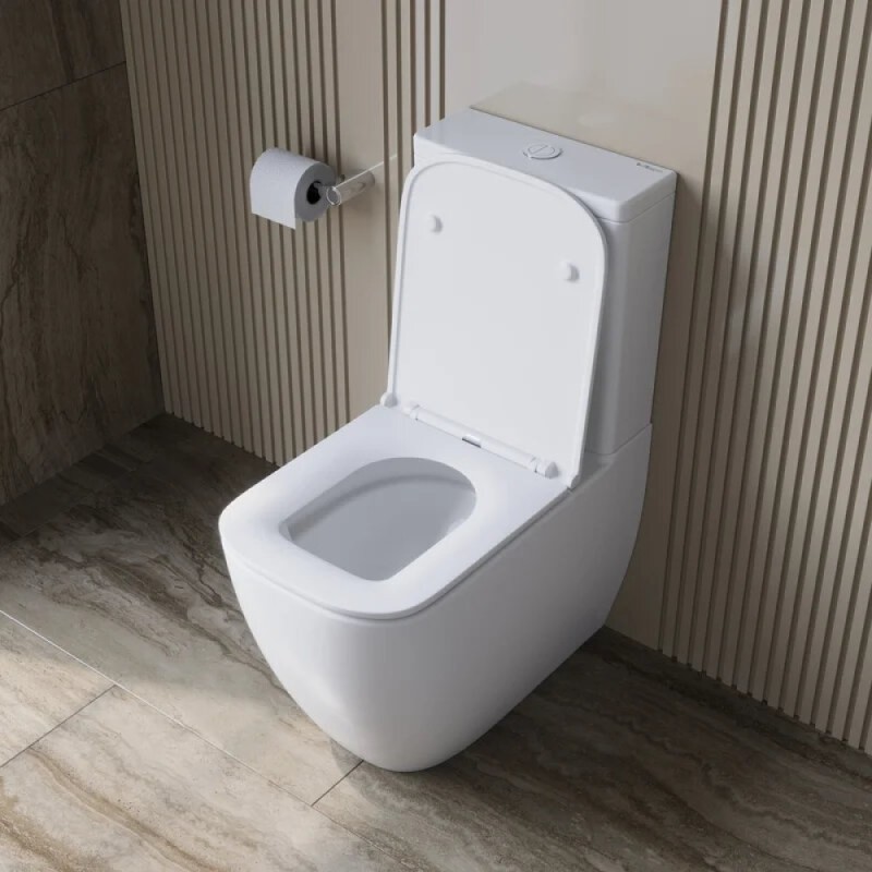 Унитаз-компакт напольный BelBagno Luce-TOR BB2197CP-TOR/SC/BB2197T, безободковый, смыв торнадо, сиденье микролифт, цвет белый