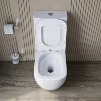 Унитаз-компакт напольный BelBagno Luce-TOR BB2197CP-TOR/SC/BB2197T, безободковый, смыв торнадо, сиденье микролифт, цвет белый
