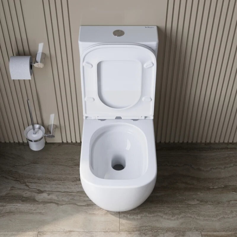 Унитаз-компакт напольный BelBagno Luce-TOR BB2197CP-TOR/SC/BB2197T, безободковый, смыв торнадо, сиденье микролифт, цвет белый
