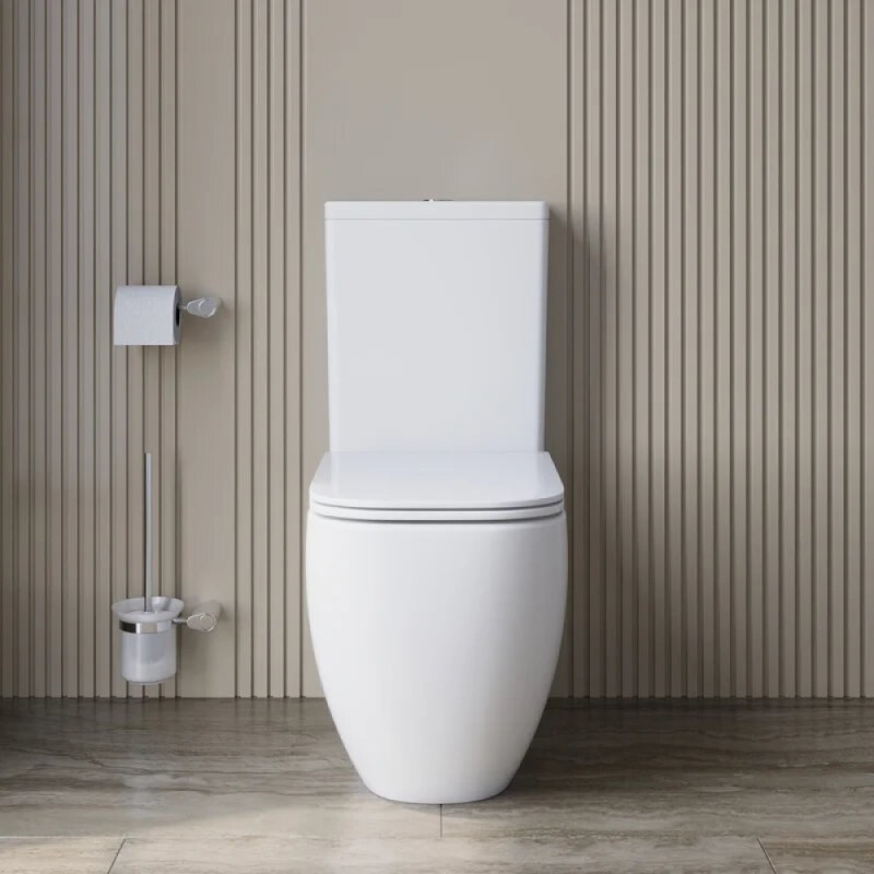 Унитаз-компакт напольный BelBagno Luce-TOR BB2197CP-TOR/SC/BB2197T, безободковый, смыв торнадо, сиденье микролифт, цвет белый