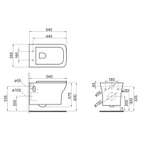 Подвесной унитаз BelBagno Romano BB248CHR, безободковый
