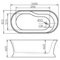 Ванна акриловая BelBagno BB300 170 x 80 см