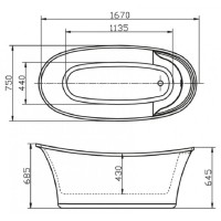 Ванна акриловая BelBagno BB302 170 x 75 см
