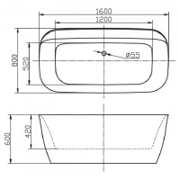 Ванна акриловая BelBagno BB303 160 x 80 см