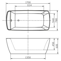 Ванна акриловая BelBagno BB304 170 x 75 см