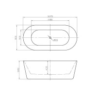 Ванна акриловая BelBagno BB306-1675, 170 x 80 см, белая