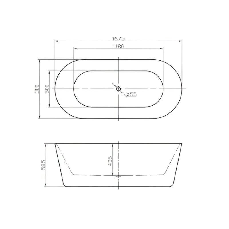 Ванна акриловая BelBagno BB306-1675, 170 x 80 см, белая