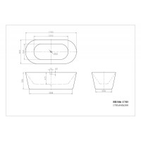 Ванна акриловая BelBagno BB306-1785, 180 x 85 см, белая