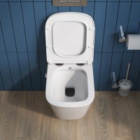 Унитаз подвесной BelBagno Due, безободковый, с функцией биде и смесителем, сиденье soft close, белый, BB3103CHR-BS/SC