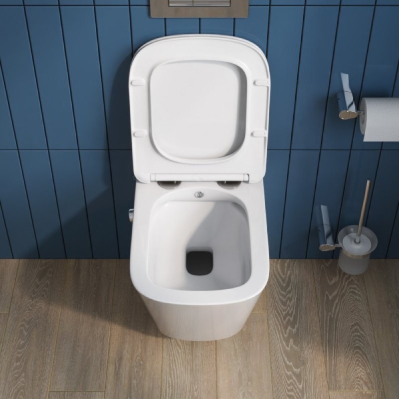 Унитаз подвесной BelBagno Due, безободковый, с функцией биде и смесителем, сиденье soft close, белый, BB3103CHR-BS/SC