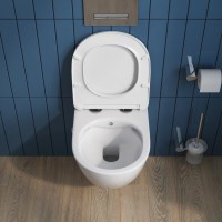Унитаз подвесной BelBagno UNO, безободковый, с функцией биде и смесителем, сиденье soft close, белый, BB3105CHR-BS/SC