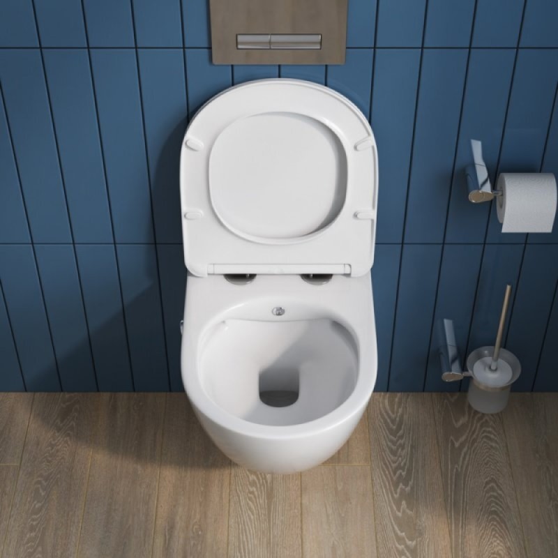 Унитаз подвесной BelBagno UNO, безободковый, с функцией биде и смесителем, сиденье soft close, белый, BB3105CHR-BS/SC