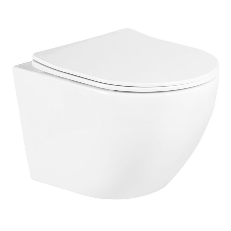 Подвесной унитаз BelBagno Uno BB3105CHR-SC, безободковый, сиденье микролифт, белый BB3105CHR/SC